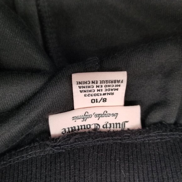 JUICY COUTURE TRACKSUIT  Rhinestones Black  VELOUR SIZE 8/10 - Picture 12 of 16